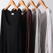 실키 딥브이넥 긴팔티 209F084S 빅사이즈 여성