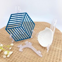 접시받침대 투명 플라스틱 액자 받침거치대 스탠드 소 중 대, 바다~소~바다