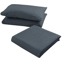 Bedding haus 3pc oversize bedspread bed coverlet set with shams - 단색 경량 부드러운 침대 커버 - ema (킹칼-킹 스파