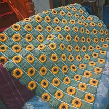 블랭킷뜨기 코바늘 블랭킷 DIY 담요 뜨개질 손뜨개, 단일사이즈, 해바라기 담요 재료 키트