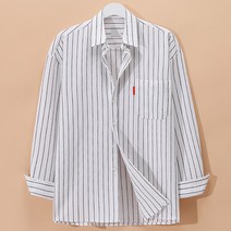 후앙스 남성용 오버핏 스트라이프 긴팔 셔츠 GZCP-4923
