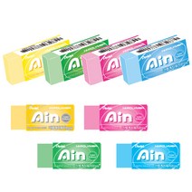 [문구조아] 펜텔 아인 지우개 문구용품 학용품 컬러에디션 하늘05S, 8개