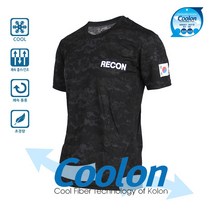 꾸니스토리 [국산] RECON 쿨론 수색대대 반팔 로카티 검정디지털 군인 군용 티셔츠 반소매