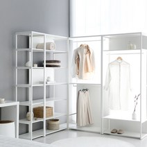 시스템 행거 스탠드 옷걸이 드레스룸 물리그 알고트 마카페르 바 니케뷔 롱패딩 이케아 한샘, 선반행거 1단 8002010 화이트