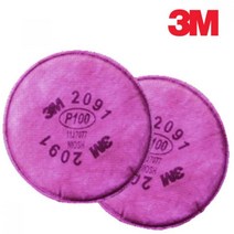3M 방독마스크 방진필터 2091 1봉 2개입 호흡보호구 안전마스크 일반방독면 산업용마스크 3M마스크 마스크휠터 방진마스크 마스크리필용