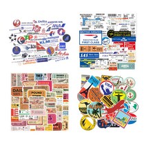 항공사로고 스티커 보딩패스 레트로탑승패스 여행 캐리어 노트북 꾸미기 항공운항학과 선물, 1번 항공사로고 52피스