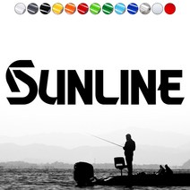 낚시로고스티커 FS017 SUNLINE 썬라인 조구사마크 태클박스 자동차꾸미기, 1개, 검정L