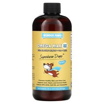 Wonder Paws Superhero Drops 반려견용 오메가 맥스 3X 야생 알래스카 연어 대구 크릴 모든 연령 473ml(16oz)