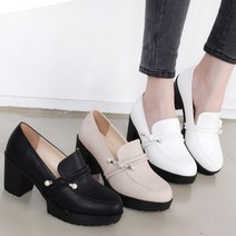 진주 스트랩 가보시힐 로퍼 7cm