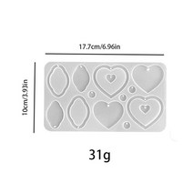 견고한 Polygon Oval Earrings Necklace Pendant Uv Epoxy Resin Mold DIY Keychain Backpack Silicone Jew, 14 14