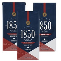 Folgers 폴저스 1850 Trailblazer 트레일블레이저 미디움 다크 로스트 그라운드 커피 340g 3개