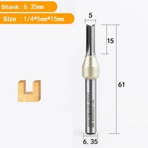 공구 대패 Arden 2 Flutes TCT 스트레이트 라우터 비트 CNC 목공 도구 MDF 합판 마분지 Sloting 절단을위한 텅스텐 스틸 커터 부품, 24 6.35x5x15