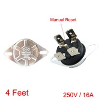 65 85 90 93 95 105 110 ° 4 피트 원형 4P KSD302X/T 250V 16A 수동 리셋 바이폴라 히터 온도 조절기 온도, 04 93 Degree Celsius