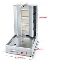 고질 3 버너 케밥 기계 가스 도너 기계shawarma 수직 브로 일러