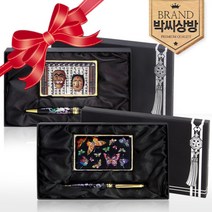 (2종)고급 선물용 자개볼펜 골드명함케이스(전통), 하회탈＋새