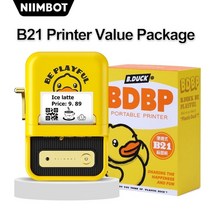 Niimbot-B21 휴대용 라벨 메이커 5 롤 흰색 스티커 소프트웨어에서 직접 인쇄 된 휴대폰과 호환 가능, 16 B21 B.DUCK