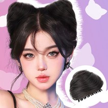 티얼스 가발 고양이귀 헤어피스 붙임머리 헤어집게핀