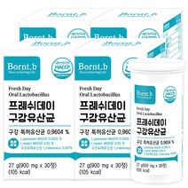 본트비 프레쉬데이 구강유산균 프로바이오틱스, 4개, 30정