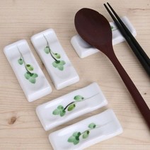 [SYC] 백자 초록나뭇잎 수저받침 5P세트_5668&7889*EA, 성원C 본상품선택