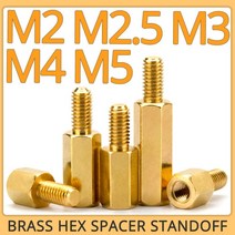 M2 M2.5 M3 M4 M5 육각 황동 스탠드 오프 보드 랙 스터드 나사 스페이서 볼트, M4 (Thread 6mm), 30mm (10pcs)