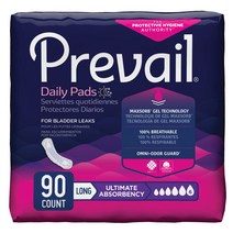 Prevail Ultimate Absorbency Long Bladder Control Pads 프리베일 초고흡수롱요실금패드 90매