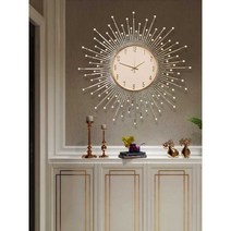 보석 유리 인테리어 시계 무소음 대형 벽시계, C