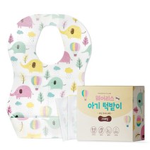 프로덕트랩 웨어리스 일회용 아기 턱받이, 20매, 하늘코끼리