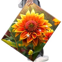 FASEN 사은품+액자 캔버스형보석십자수 DIY세트 라운드 비즈 40 X 50cm, FSE162.해바라기04