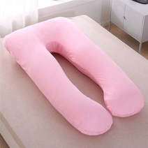 다리 베개 경추 거북목 허리 배게 U 모양 여성 바디 출산 측면 보호 임신 부드러운 산호 양털 슬리퍼 편안한, 핑크 127x76cm