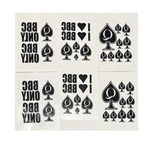 6 Sheet Temporary Tattoo Set QoS BBC ONLY I Love BBC 38 Total Tattoos Queen of Spades, 1