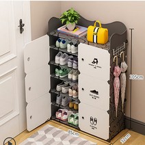 MBH 신발 캐비닛 간단하고 간단한 작은 가정용 도어 도어 다층 조립 보관 통로 도어 신발 랙 수납장 3단수납장 모듈수납장 미니수납장, 3열8층