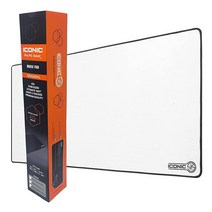 ICONIC - PRO PC GEAR XL 확장 게이밍 마우스 패드/매트 라지 & 와이드 책상 천 마우스패드 스티칭/방수/미끄럼 방지 베이스 (블랙 86.4cm x 35.6cm(, White_XXL 40