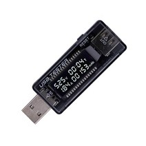 전압계 3 in 1 voltmeter usb tester voltage current meter lcd mobile battery tester power detector usb, 검은색