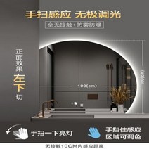 전신 거울 메이크업 스마트 욕실 대형 불규칙한 원형 화장실 페어드 홈 개선, 17.100x100cm