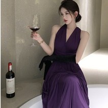 동남아여행 원피스 동남아 여행룩 베트남 태국 필리핀 프랑스 스타일 레트로 롱 드레스 크로스 스트랩 매