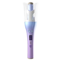 Cooela 220W 자동 회전하 웨이브 고데기 온도 조절 led 표시 기능 오래가다, 자주색