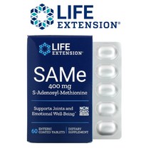 라이프익스텐션 SAMe 샘이 아데노실 메티오닌 만니톨 400mg 장용코팅 타블렛 60정 갱년기영양제