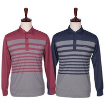 모던브릭 골프웨어 배색 스트라이프 카라티셔츠