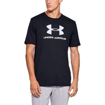A.MINE Under Armour 남성용 스포츠 로고 반팔 티셔츠 아카데미 블루 (408)/화이트 M164499언더아머, Medium, Black (001)/White