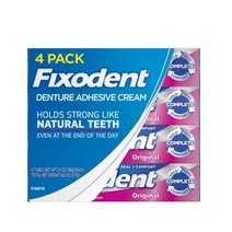 픽소덴트 오리지널 틀니 접착제 크림 2.4oz(68g) 4팩 Fixodent Original denture adhesive cream 2.4oz(68g) 4 PACK