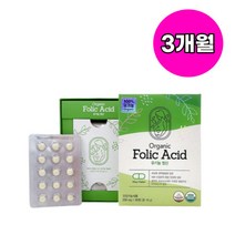 Newtrilabs 유기농 엽산 100% 출산선물 임산부 수유부 엽산제 영양제, 유기농 엽산 1개(3개월)