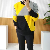 로니제이 남자 겨울 루즈핏 부드러운 퍼즐 앙고라 니트