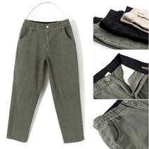 세미배기팬츠 빅사이즈밴딩 배기바지 가을면바지 세미배기핏 빅사이즈밴딩바지 보이핏 여성면바지 여자배기바지 여자편한바지