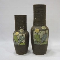 우리도예 국산 여주도자기화병 (상세설명사이즈확인), 분거친민들레화병세트 (대)