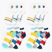 어몽어스 아동 단목 양말 굵은링글 6족 이색링글6족 혼합세트