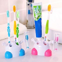 3분 모래시계 칫솔꽂이 1개(색상 택1), 핑크, -