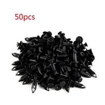 8mm Bumper Retainer Clips Car Body Panel Liner Rivets-Mixed Fasteners Kit Auto Push Pin Door Trim Panel-Fender Clips 50x, Black