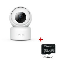 홈캠 20 홈 보안 카메라 1080 실내 베이비 캠 360° 감시 야간 웹캠 알렉사와, 카메라 32g 카드 추가, EU 글로벌 버전