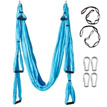 플라잉요가해먹 가정용 해먹 요가 천 공중 요가 해먹 반 중력 플라잉 스윙 실크 필라테스 세트 스틸 카라비, 09 하늘색