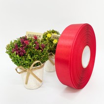 포장 리본 끈 제이제이리본 고밀도주자 40mm 50mm 76컬러 ( 길이 15M) 공단리본, 빨강